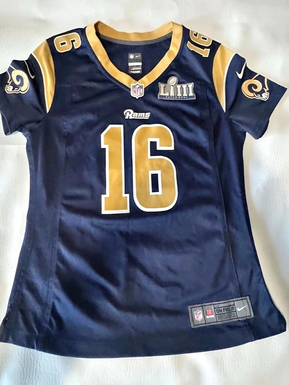 Los Angeles Rams Jared Goff #16 Jersey Nike Women’s Small Super Bowl LIII